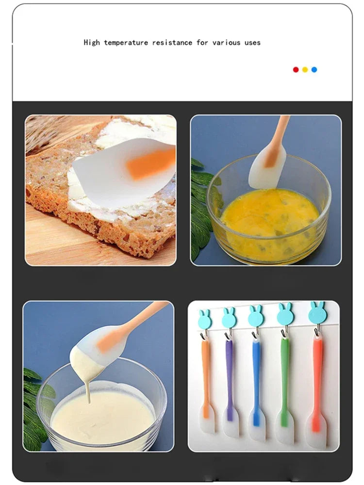 Silicone Spatula Cream Butter Cooking Baking Spatula Heat Resistant Utensils Scrape Decorator Translucent Kitchen Baking Tools