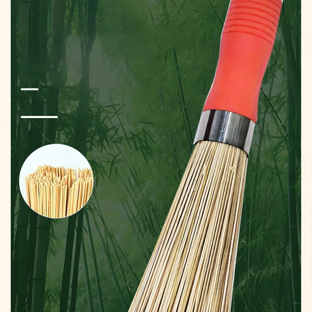 Natural Cleaning Brush Bamboo Pot Brush Long Handle Wok Cleaning Brush Dish Brush Kitchen Tool for Home Restaurant
