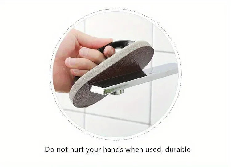 1PC Pot Cleaning Brush with Handle-Sandpaper Sponge Scrubber, Effective for Pot Bottom Black Stain&Rust Removal, Cleaning Helper