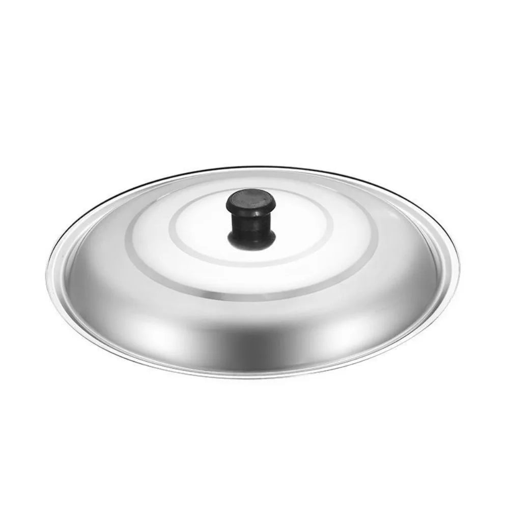 Black Plastic Knot Stainless Steel Pot Lid Household Anti- Spill Anti-Scald Wok Lid 32/34/36/38/40cm Round Pot Cover Skillets