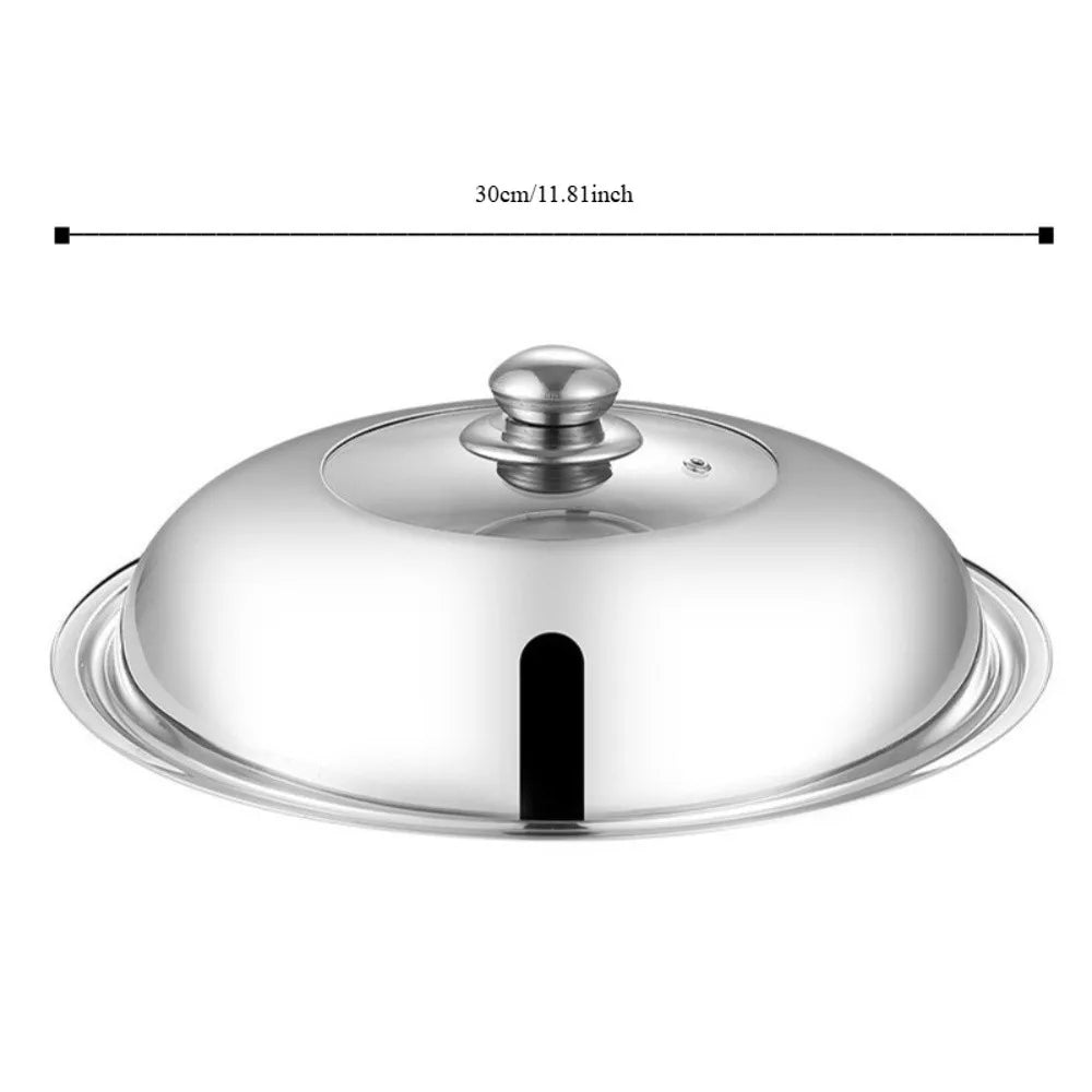 28/32/36/40cm Stainless Steel Pot Cover Universal with Knob Cooking Pot Wok Lid Cookware Parts Frying Pan Cover