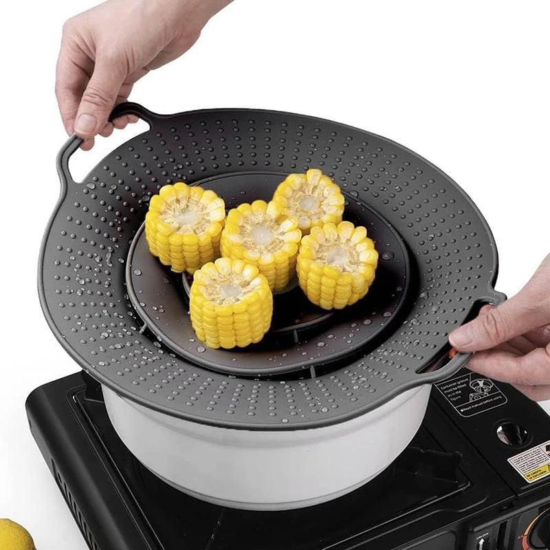 Universal 30cm Silicone Pot Lid Pot Cover Spill Stopper Lid Reusable Multifunctional Overflow Stopper Lid For Pans And Pots