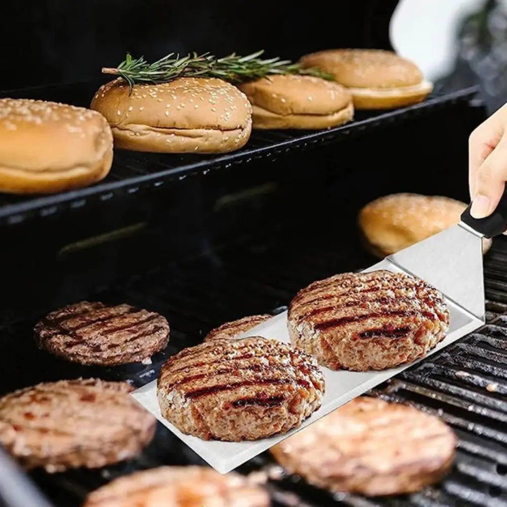 Square/rectangle Head Grill Spatula Griddle Spatula Anti-scald Handle Steak Spatula With Blade Pancake Scraper Burger