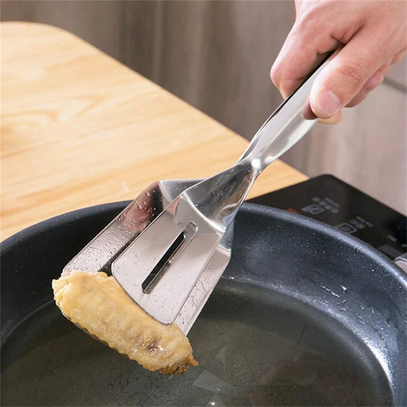 Stainless Steel Frying Shovel Clip Multifunctional Steak Bbq Tongs Pancake Fried Pizza Steak Fish Spatula Bread Kitchen Tool
