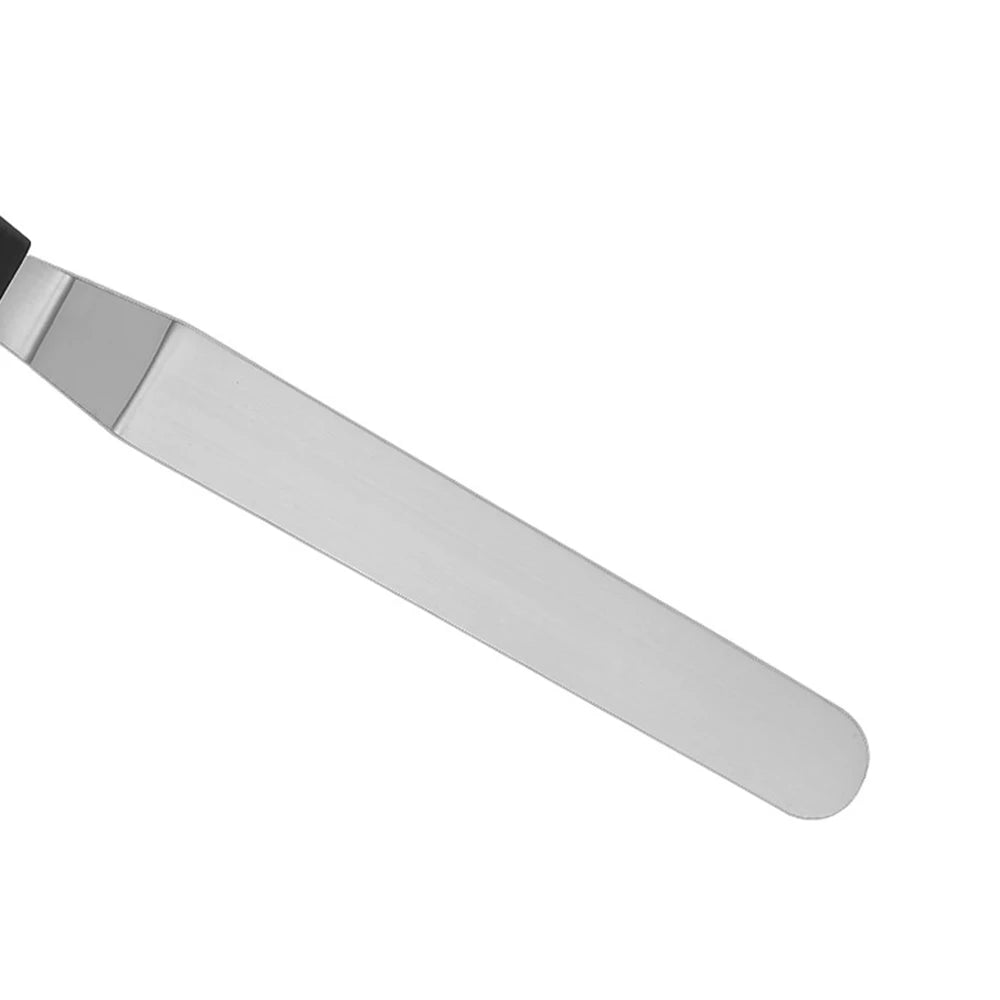 1PC Stainless Steel Cake Scraper 6/8/10/12 inch Plastic Handle Straight Curved Cream Spatula Baking Cake Cutter
