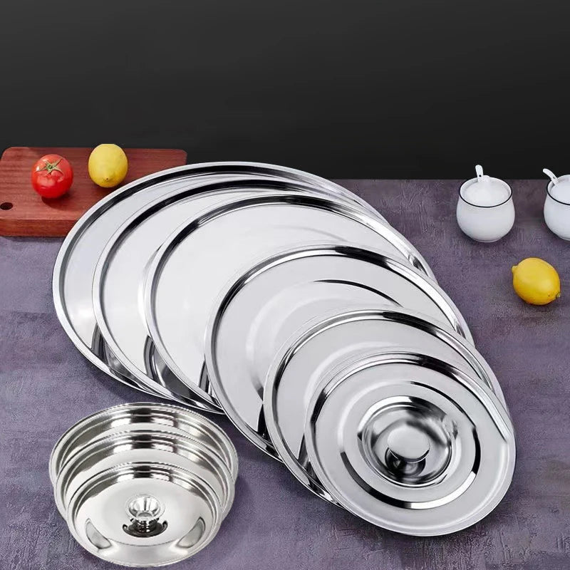 1Piece 10/12/14/16/18/20/22/24/26cm Silver Round Pot Lid Replacement Kitchen Thicken Stainless Steel Saucepan Cover