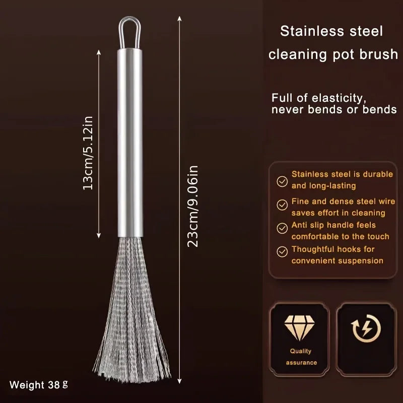 1/5pcs Stainless Steel Cleaning Brush Efficient Kitchen Scrubber for Non-Destructive Cleaning Durable Metal Pot Cleaning Tools