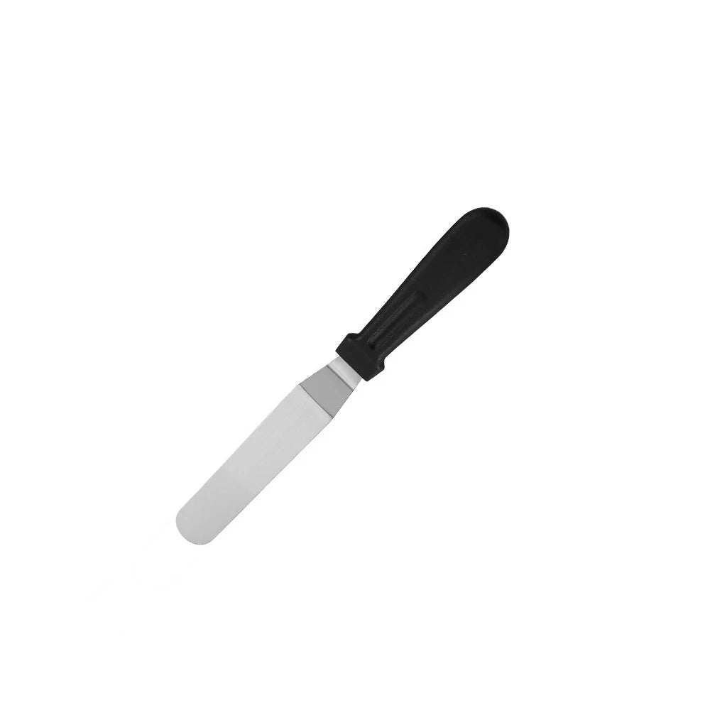1PC Stainless Steel Cake Scraper 6/8/10/12 inch Plastic Handle Straight Curved Cream Spatula Baking Cake Cutter