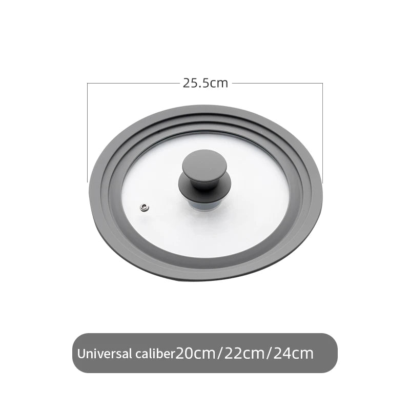 Universal Lid for Pots Tempered Glass with Silicone Lid Pot Drop-Proof Visualization Wok Lid Kitchen Utensils Cookware Parts