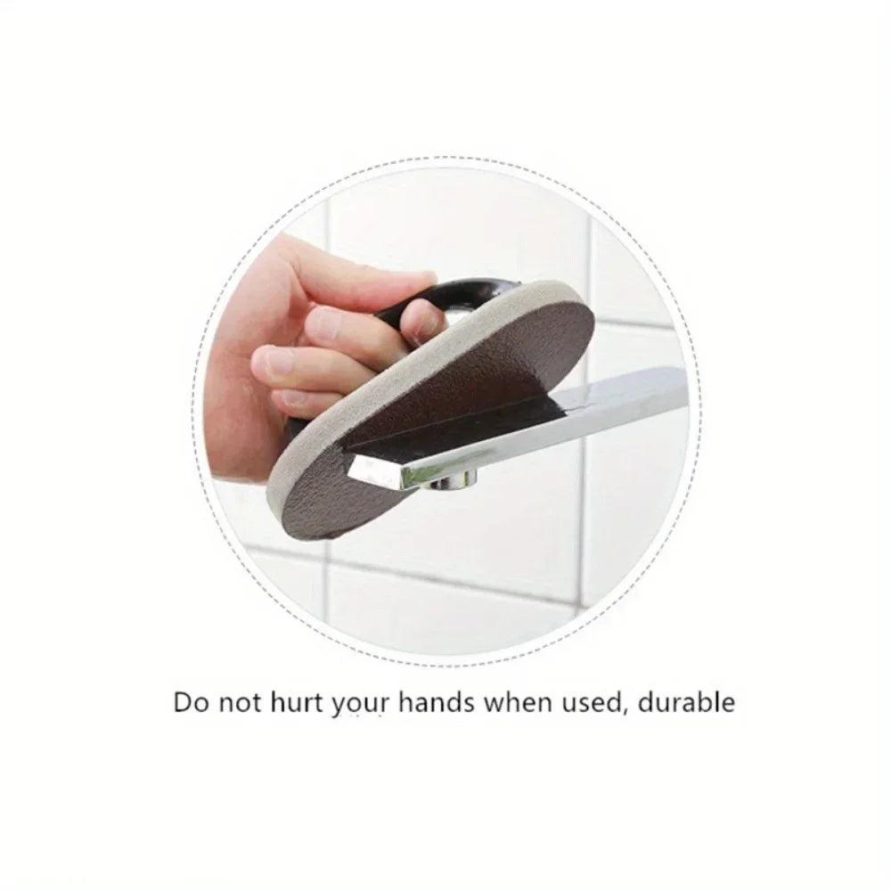 1PC Pot Cleaning Brush with Handle-Sandpaper Sponge Scrubber, Effective for Pot Bottom Black Stain&Rust Removal, Cleaning Helper