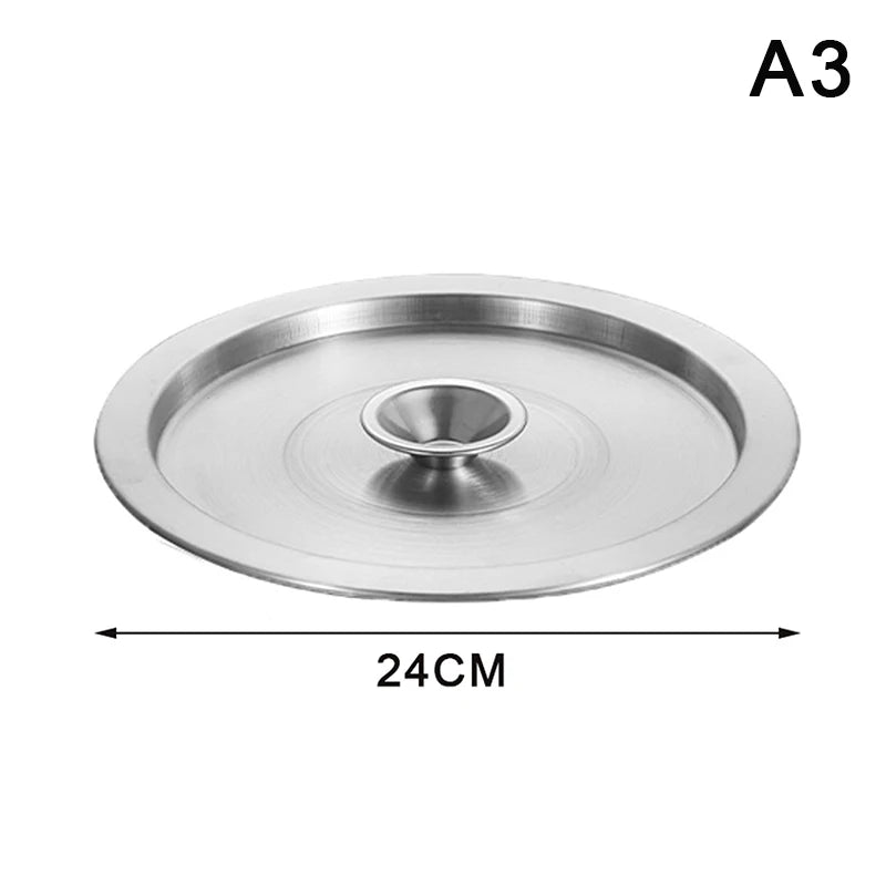 20/22/24CM Stainless Steel Cookware Lid Reusable Cooking Pot Cover Wok Cover Frying Pan Lid Flat Pan Cover For Bowls Basins