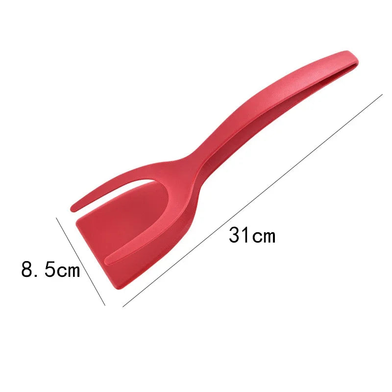 2-in-1 Kitchen Spatula Omelette Steak Omelette Flip Spatula Non Stick Food Tongs Fried Cooking Turner Tool Kitchen Accessories