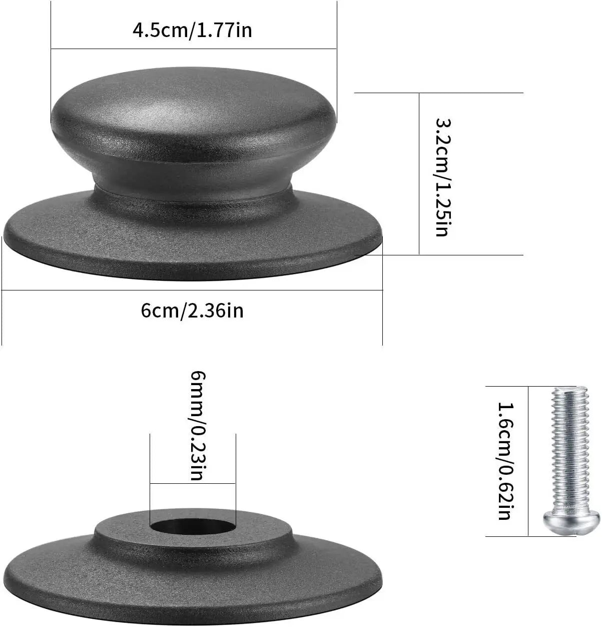 1/2Pcs Pot Lid Knob  Universal Replacement Pan Lid Cover Knobs Glass Lib Cover Knob Cap for Kitchen Saucepan Cookware Handgrip