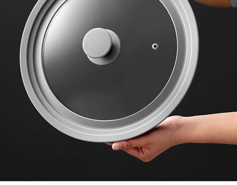 Universal Lid for Pots Tempered Glass with Silicone Lid Pot Drop-Proof Visualization Wok Lid Kitchen Utensils Cookware Parts