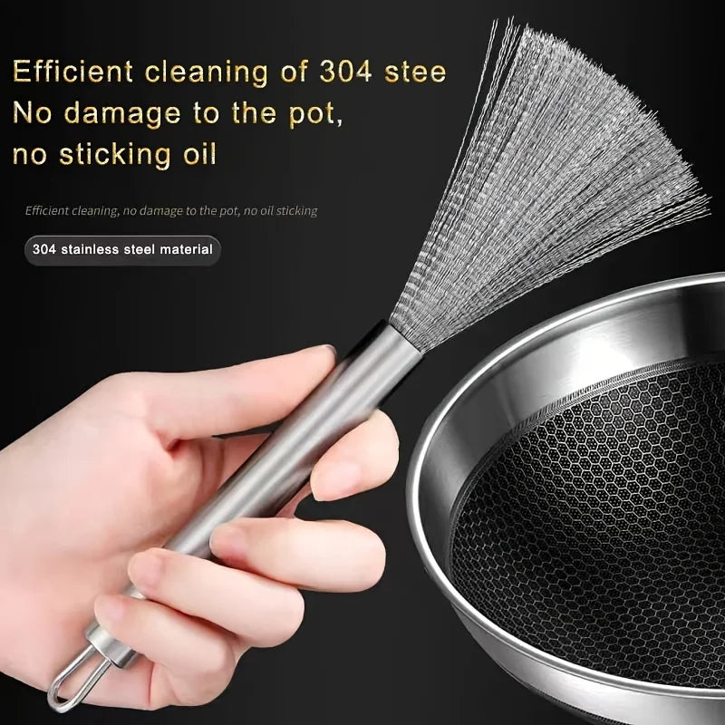 1/5pcs Stainless Steel Cleaning Brush Efficient Kitchen Scrubber for Non-Destructive Cleaning Durable Metal Pot Cleaning Tools