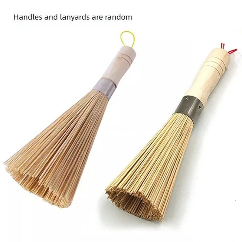 1Pcs Long Handle Wok Dish Pan Washing Cleaning Brushes Scrubbers Bamboo Pot Brush Home Kitchen Cleaner Gadgets Tool Accessories