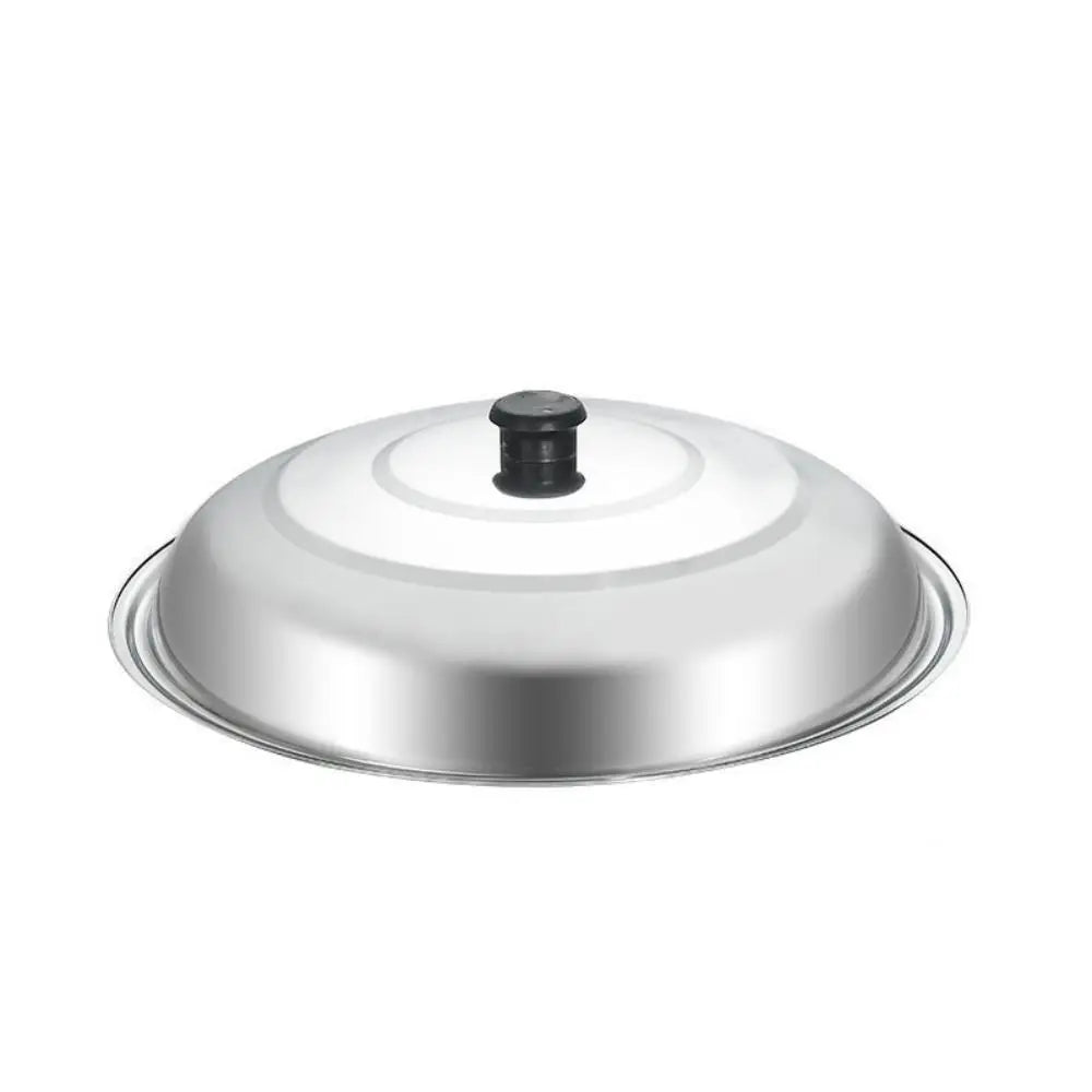 Black Plastic Knot Stainless Steel Pot Lid Household Anti- Spill Anti-Scald Wok Lid 32/34/36/38/40cm Round Pot Cover Skillets