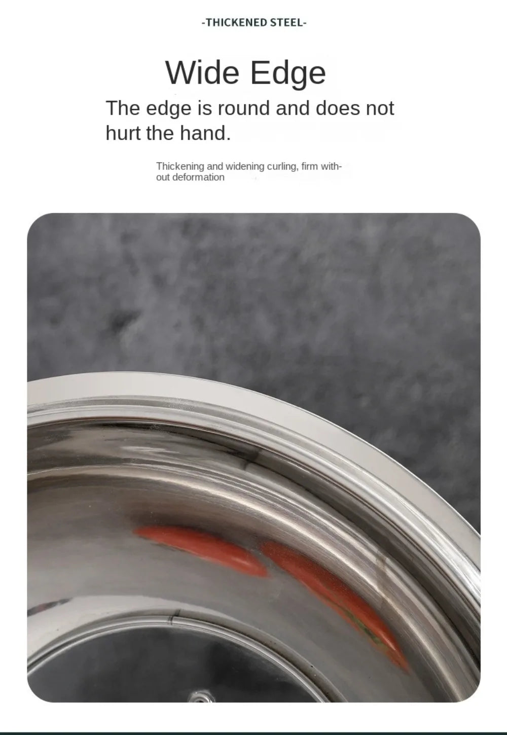 Round 28/30/32/34/36cm Cooking Pot Lid Visible Stainless Steel Wok Lids Anti-scalding Combined Pot Cover Household