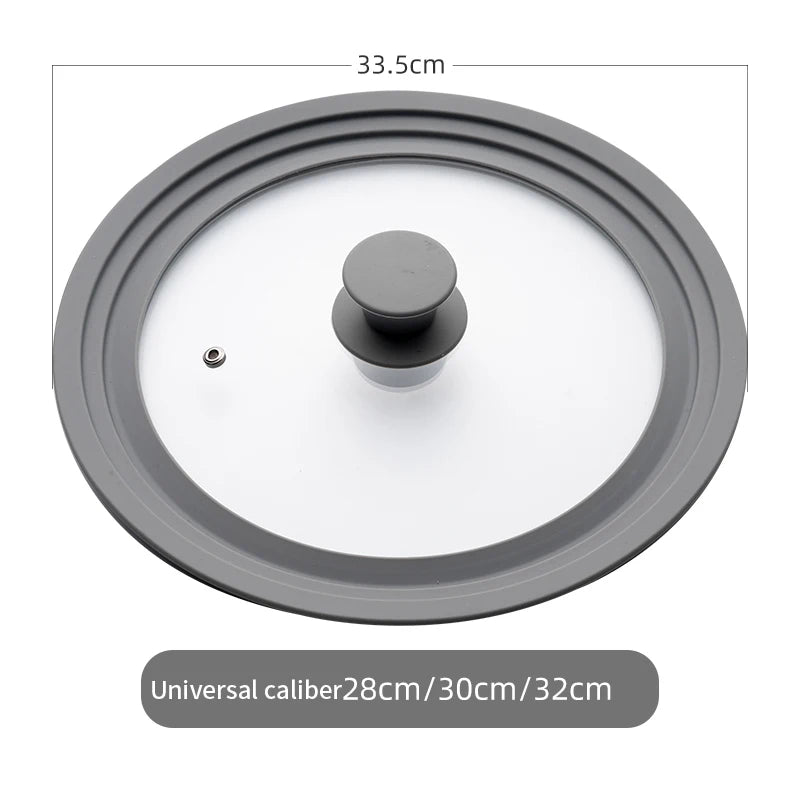 Universal Lid for Pots Tempered Glass with Silicone Lid Pot Drop-Proof Visualization Wok Lid Kitchen Utensils Cookware Parts