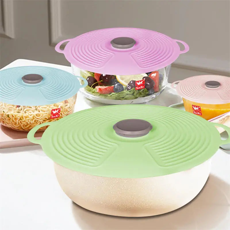 Silicone Lids For Bowl, Reusable Sealed Suction Lids Fits Cups, Plates, Pots, Pans, Food Storage Kitchen Gadgets 5 size