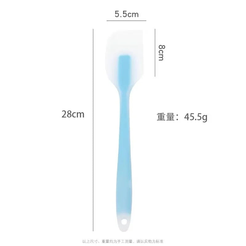 28cm kitchen silicone spatula, semi transparent cooking dough scraper, heat-resistant baking tool, cake brush and scraper