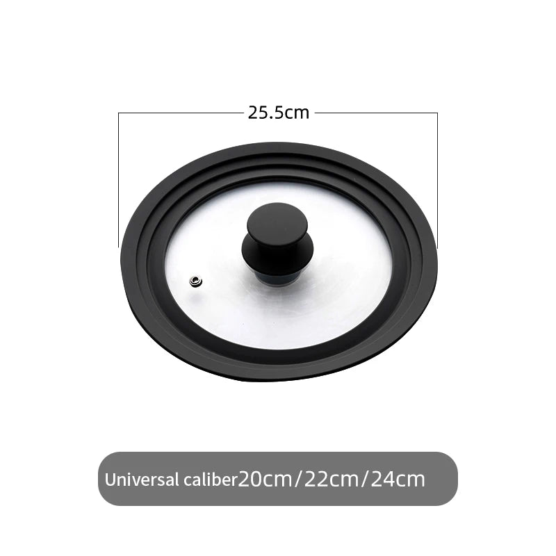 Universal Lid for Pots Tempered Glass with Silicone Lid Pot Drop-Proof Visualization Wok Lid Kitchen Utensils Cookware Parts