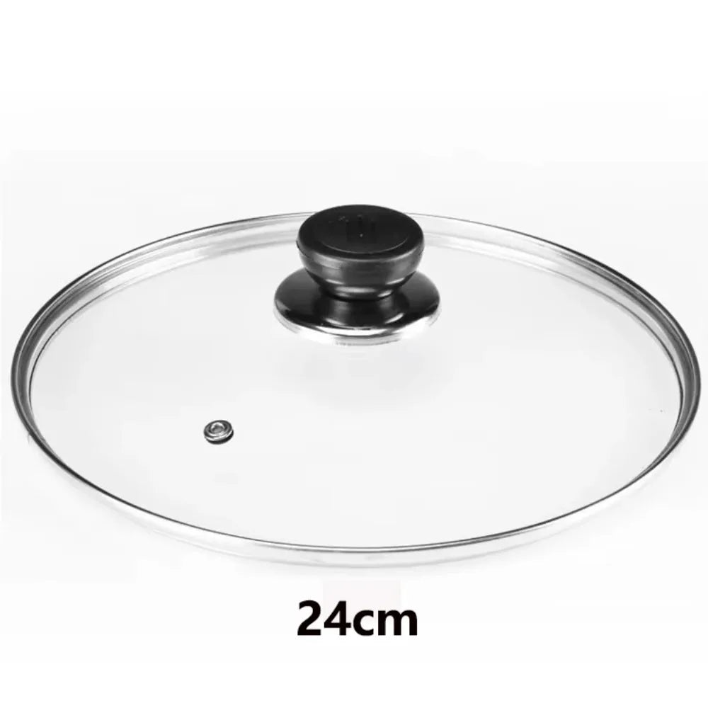 Durable Universal Pot Cover Round Tempered Glass Pot Lid Anti-scalding Visible Frying Pan Cover Kitchen Accessories