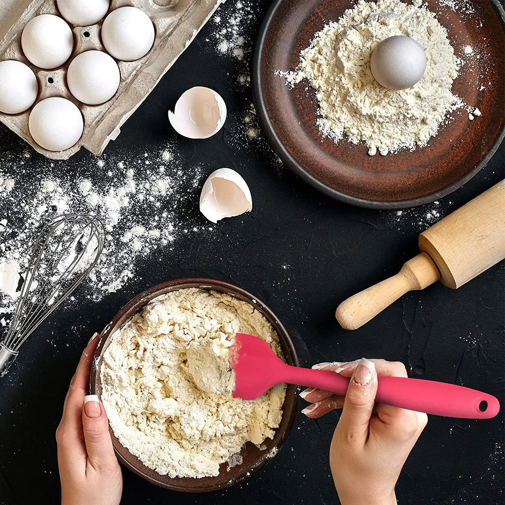 LMETJMA 27 cm Silicone Spatula Heat Resistant Non-Stick Flexible Spatulas Scrapers Baking Cooking Spatula Mixing Tool KC0448