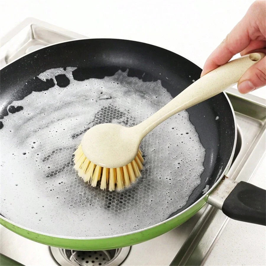 1/3/5Pcs Long Cleaning Brush Kitchen Pan Washing Brush Oil-Resistant Versatile Dish Scrubber For Pot And Dish Sink Cleaning