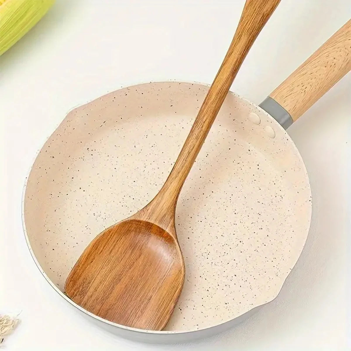 Household spatula wooden spatula non-stick pan special household long handle wooden cooking frying spatula 1pcs