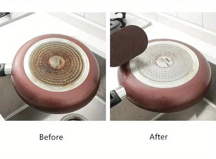 1PC Pot Cleaning Brush with Handle-Sandpaper Sponge Scrubber, Effective for Pot Bottom Black Stain&Rust Removal, Cleaning Helper