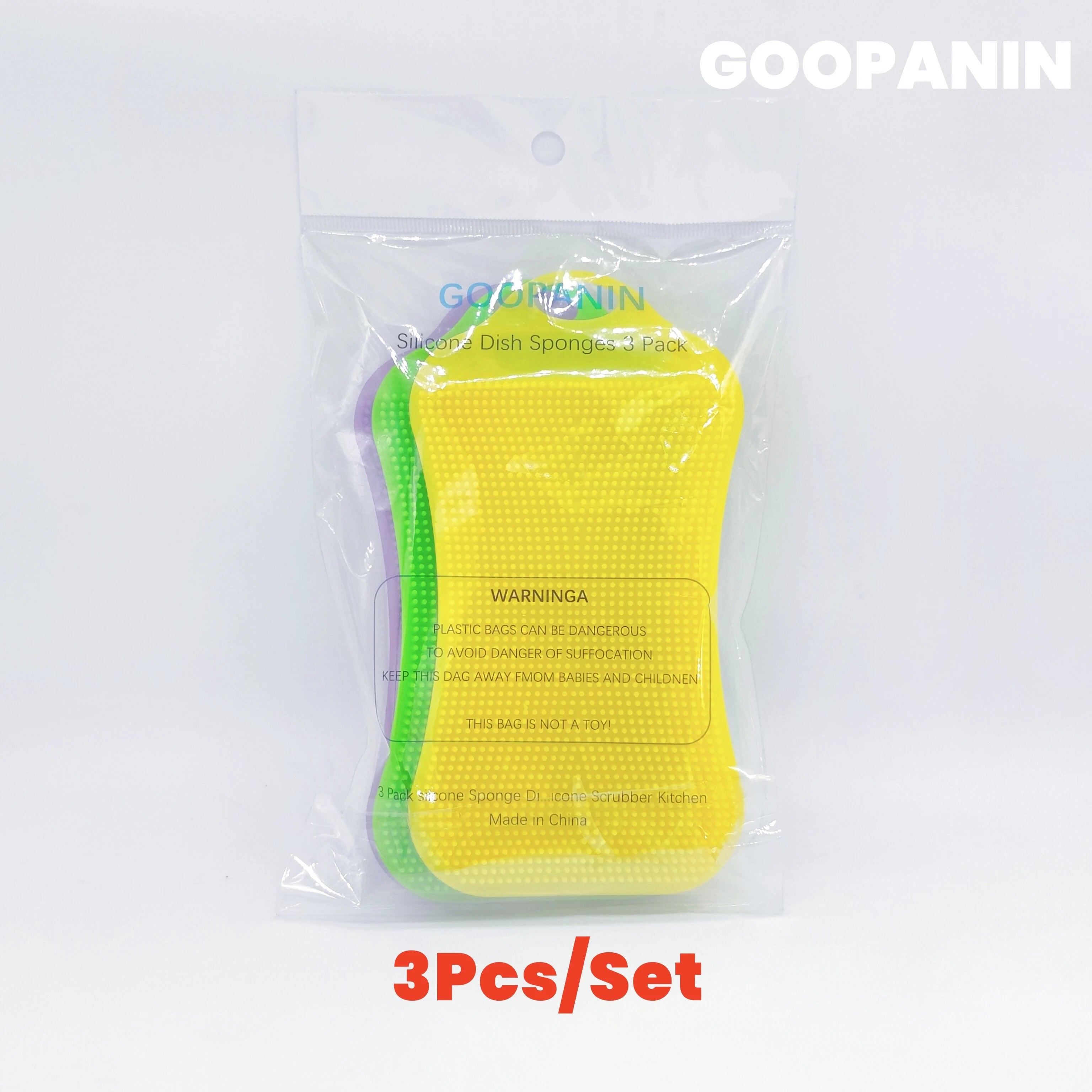 3Pcs Silicone Sponge Brush Pot Pan Dish Silicone Scouring Pad cleaning cloths Fruit Wash Brushes Kitchen Sponge Cleaning Tool