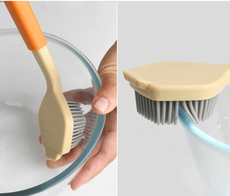 Kitchen Silicone Dishwashing Brush, Non Stick Pot Cleaning Brush, Dishwashing Sink Cleaning Brush, Kitchen Cleaning Brush