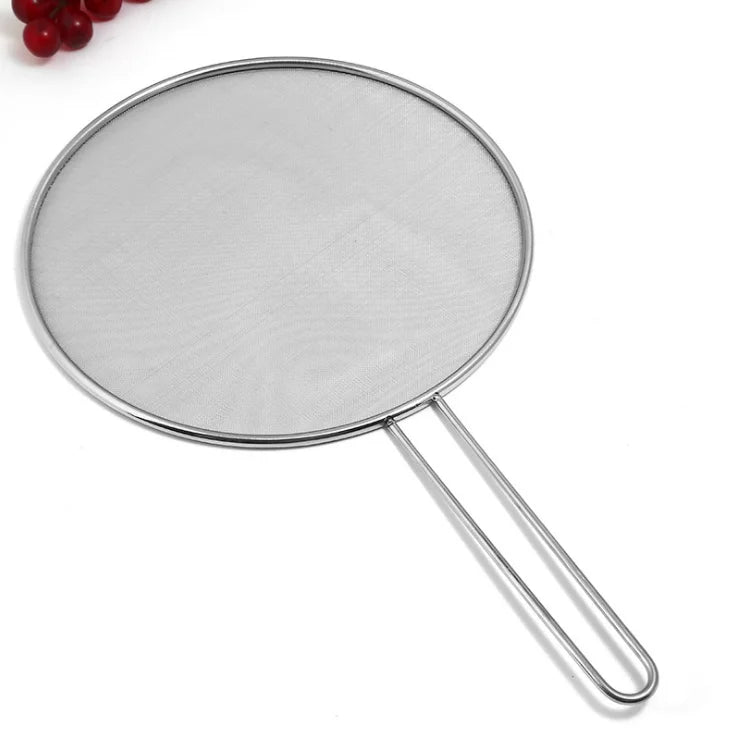 Stainless Steel Splatter Screen Oil-Proofing Lid with Spill-proof Feature Frying Pan Cover Cooking Tool Mesh Pot Lid Cover
