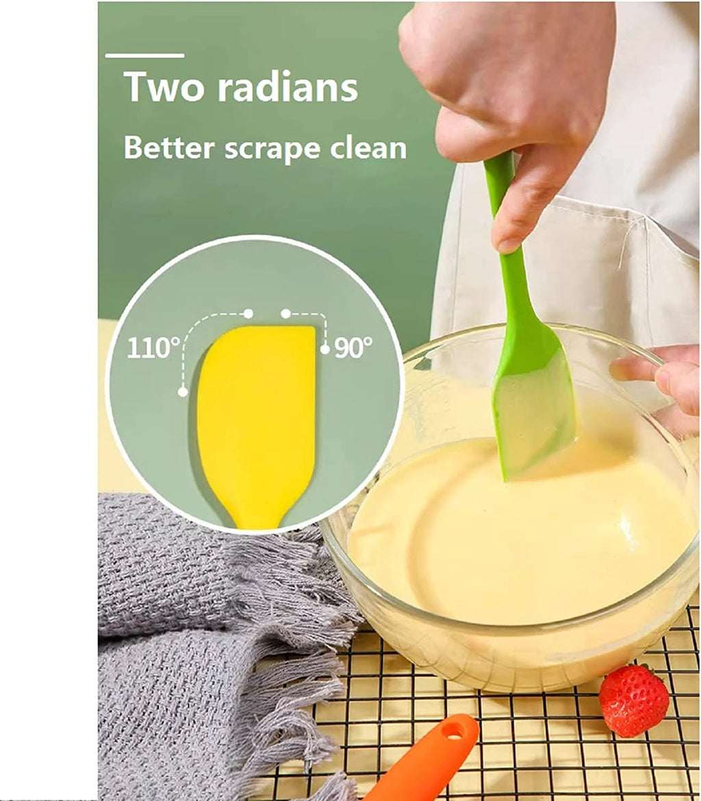 LMETJMA 27 cm Silicone Spatula Heat Resistant Non-Stick Flexible Spatulas Scrapers Baking Cooking Spatula Mixing Tool KC0448