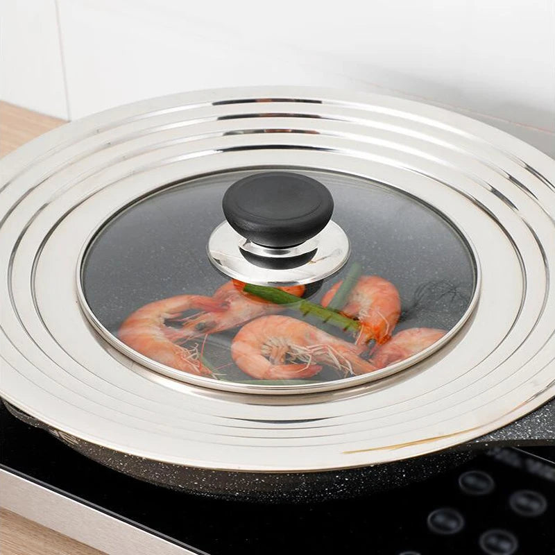 Stainless Steel Universal Lid For Pot And Pan Skillet Lid Pot Cover Fit 28cm Cookware Frying Pan Cover Pan Lid With Knob