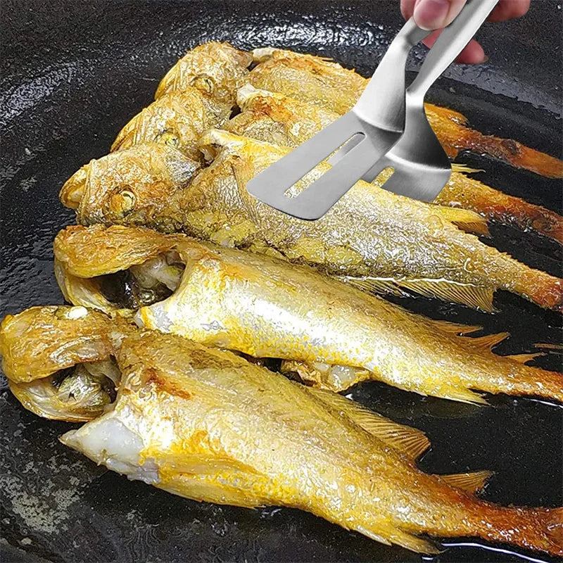 Stainless Steel Frying Shovel Clip Multifunctional Steak Bbq Tongs Pancake Fried Pizza Steak Fish Spatula Bread Kitchen Tool