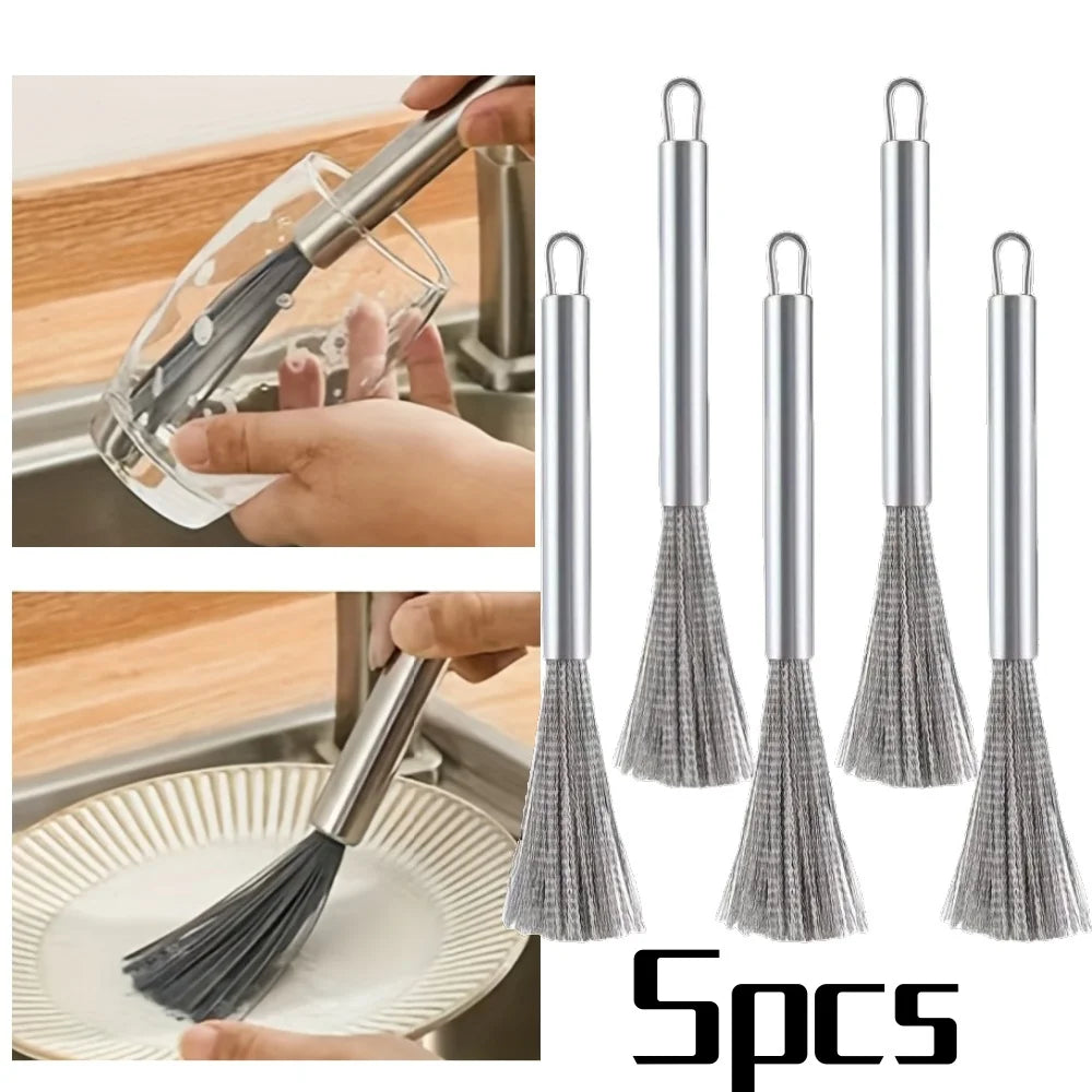 1/5pcs Stainless Steel Cleaning Brush Efficient Kitchen Scrubber for Non-Destructive Cleaning Durable Metal Pot Cleaning Tools