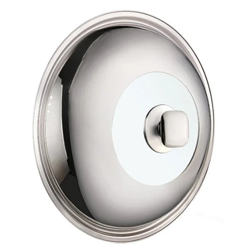 Visible Cooking Wok Pan Lid Stainless Steel Universal Pan Cover Visible Replaced Lid for Frying Wok Pot Quality Dome Wok Cover