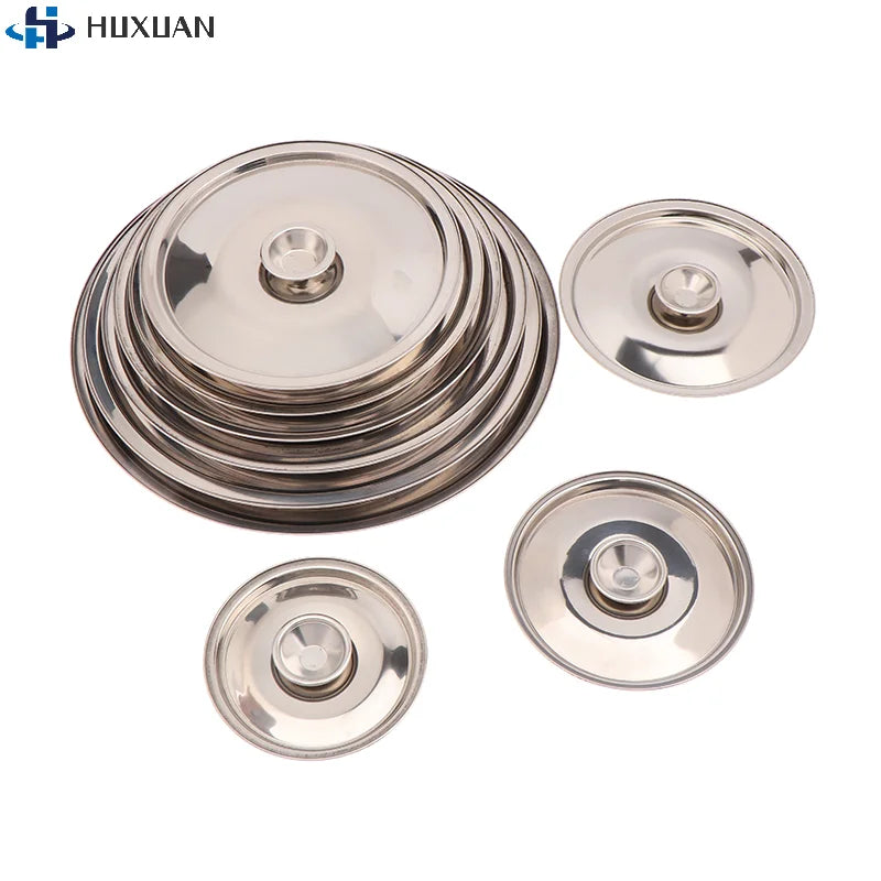 1Piece 10/12/14/16/18/20/22/24/26cm Silver Round Pot Lid Replacement Kitchen Thicken Stainless Steel Saucepan Cover
