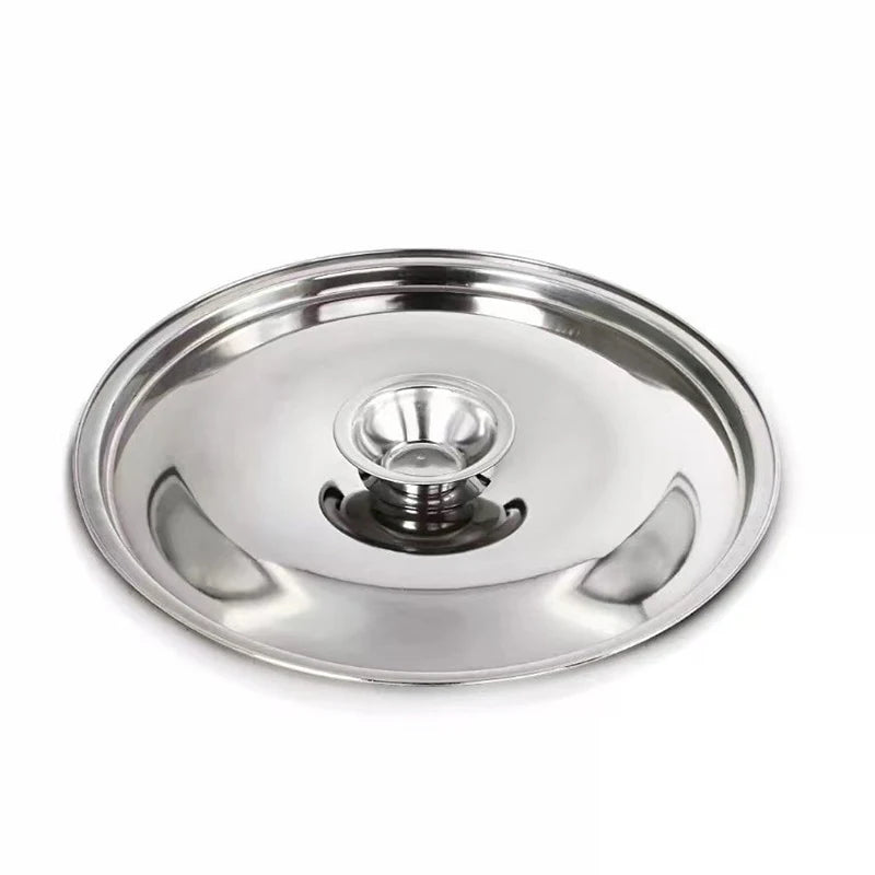 1Piece 10/12/14/16/18/20/22/24/26cm Silver Round Pot Lid Replacement Kitchen Thicken Stainless Steel Saucepan Cover