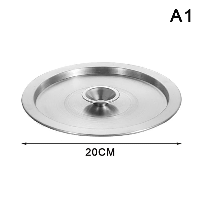 20/22/24CM Stainless Steel Cookware Lid Reusable Cooking Pot Cover Wok Cover Frying Pan Lid Flat Pan Cover For Bowls Basins