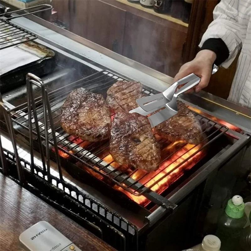 Stainless Steel Frying Shovel Clip Multifunctional Steak Bbq Tongs Pancake Fried Pizza Steak Fish Spatula Bread Kitchen Tool