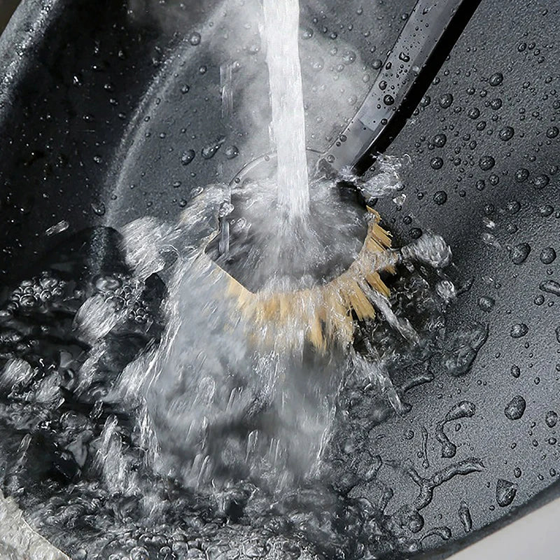 1 Pcs Pot Brush Dishwashing Brush Oil Free Long Handle Pots Brush Cleaning Dishwashing Brush Kitchen Brush Kitchen Cleaning Pan