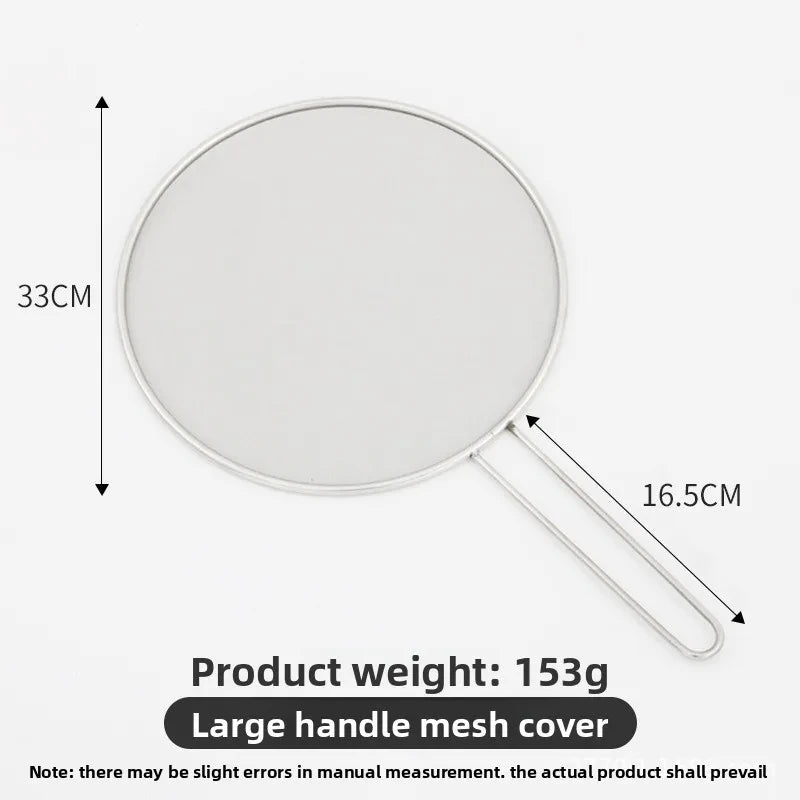 Stainless Steel Splatter Screen Oil-Proofing Lid with Spill-proof Feature Frying Pan Cover Cooking Tool Mesh Pot Lid Cover