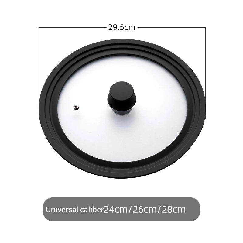 Universal Lid for Pots Tempered Glass with Silicone Lid Pot Drop-Proof Visualization Wok Lid Kitchen Utensils Cookware Parts