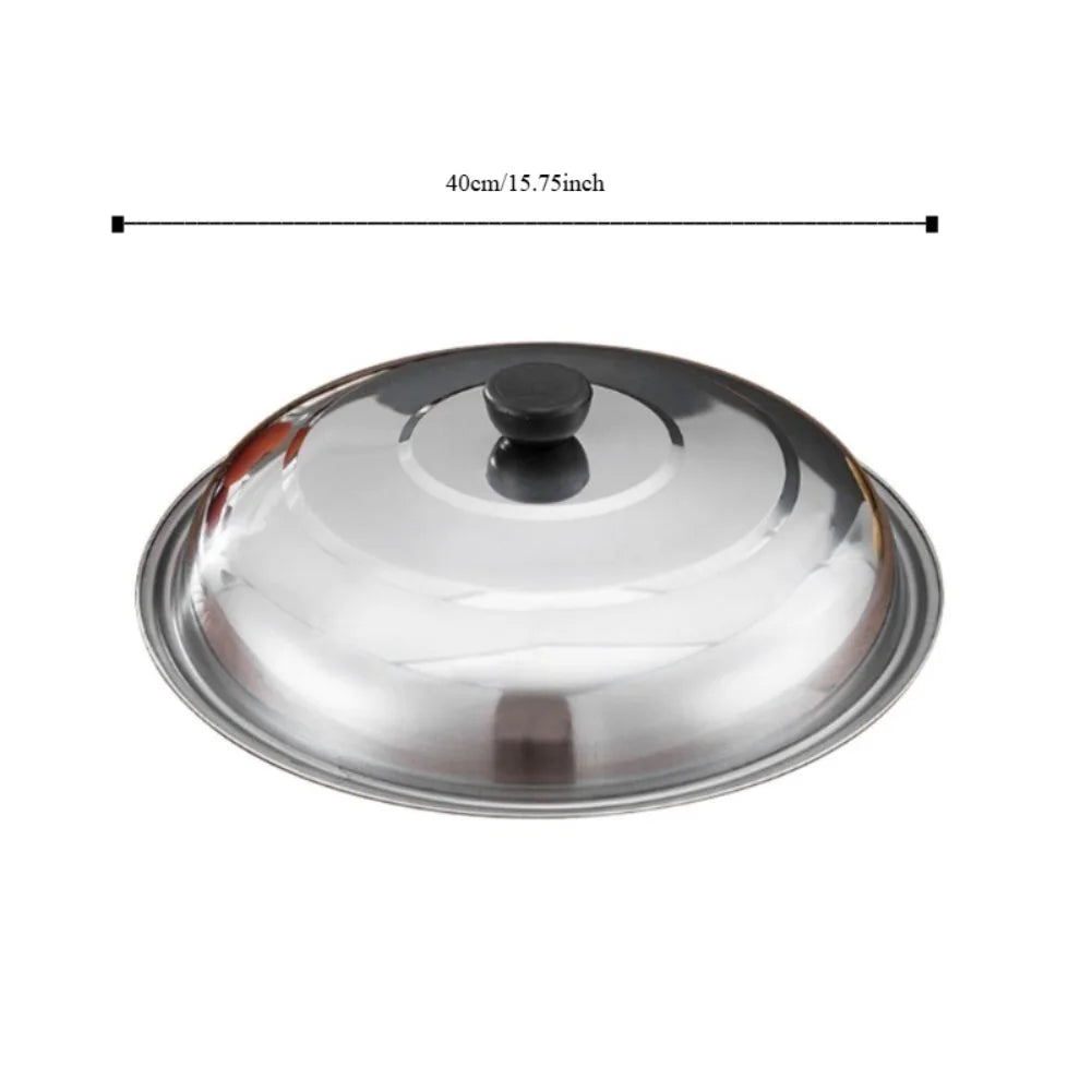 28/32/36/40cm Stainless Steel Pot Cover Universal with Knob Cooking Pot Wok Lid Cookware Parts Frying Pan Cover