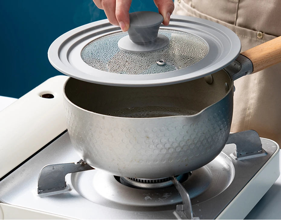 Universal Lid for Pots Tempered Glass with Silicone Lid Pot Drop-Proof Visualization Wok Lid Kitchen Utensils Cookware Parts