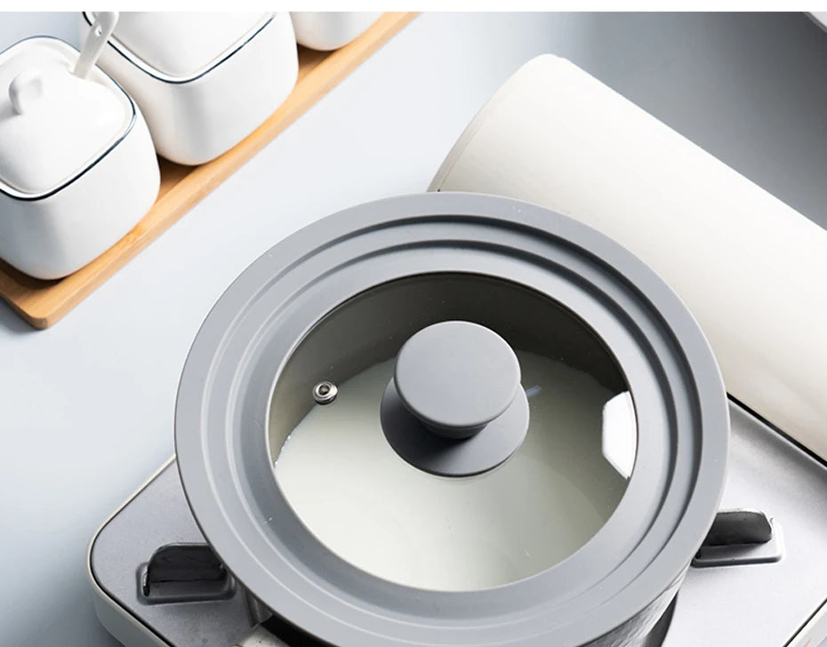 Universal Lid for Pots Tempered Glass with Silicone Lid Pot Drop-Proof Visualization Wok Lid Kitchen Utensils Cookware Parts