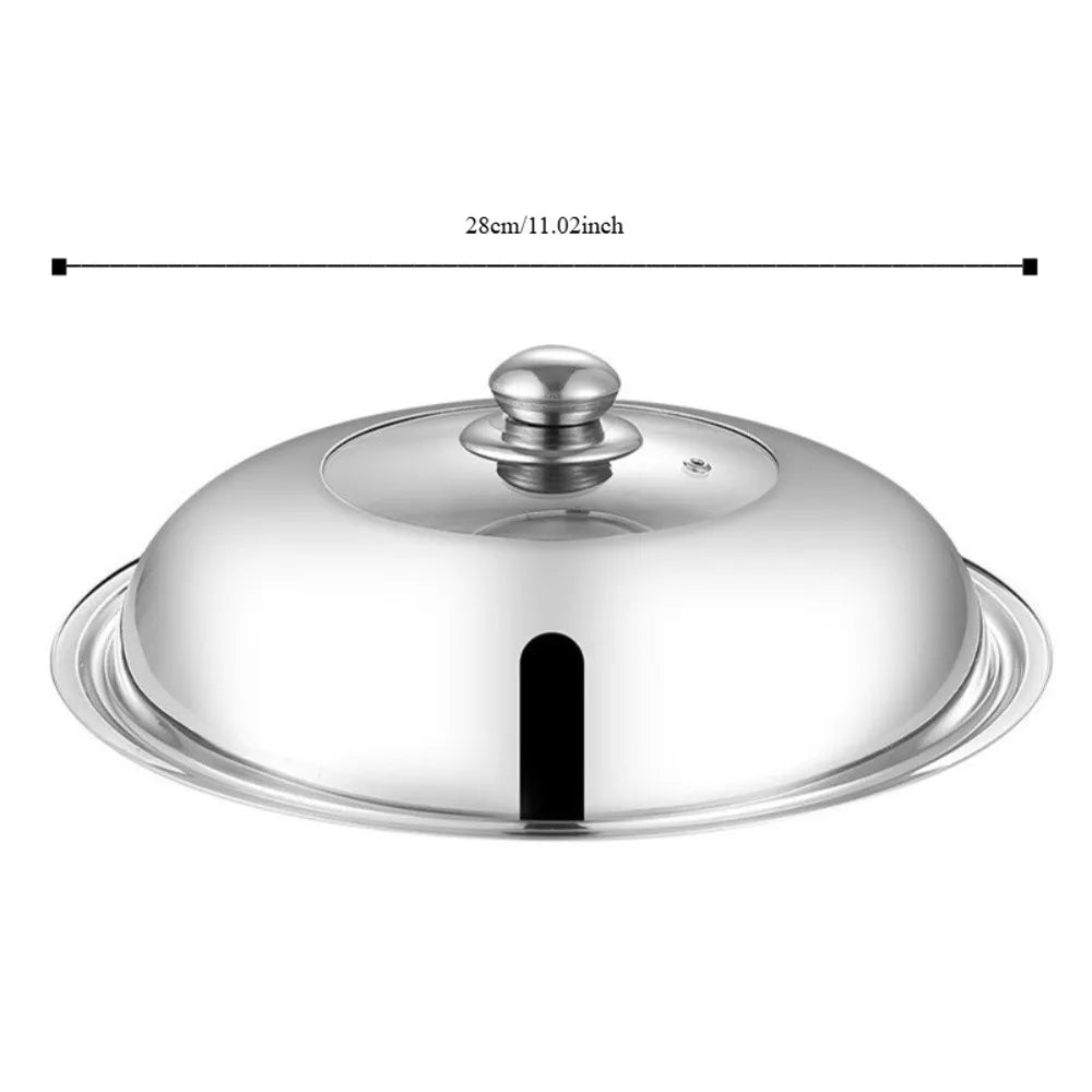 28/32/36/40cm Stainless Steel Pot Cover Universal with Knob Cooking Pot Wok Lid Cookware Parts Frying Pan Cover